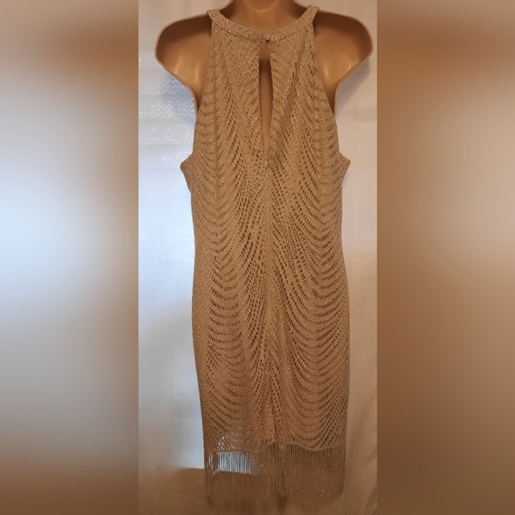 Giani Bernini Tan Ribbed Halter Sheath Dress - Picture 7 of 11